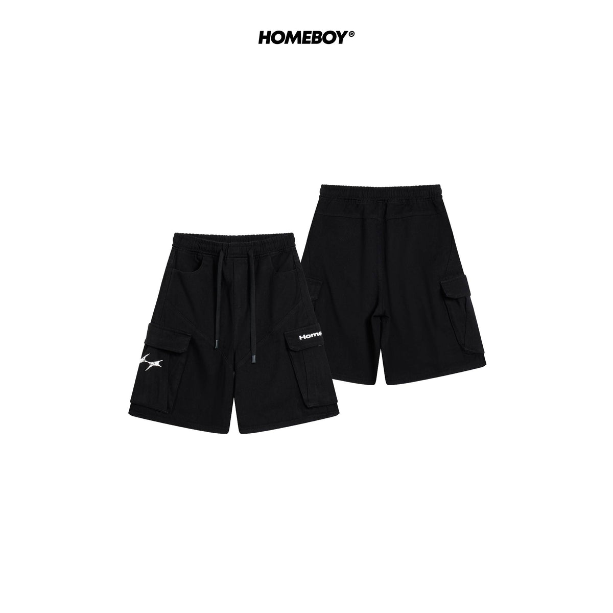 HB.BLACK.SYMBOL.CARGO.SHORTS