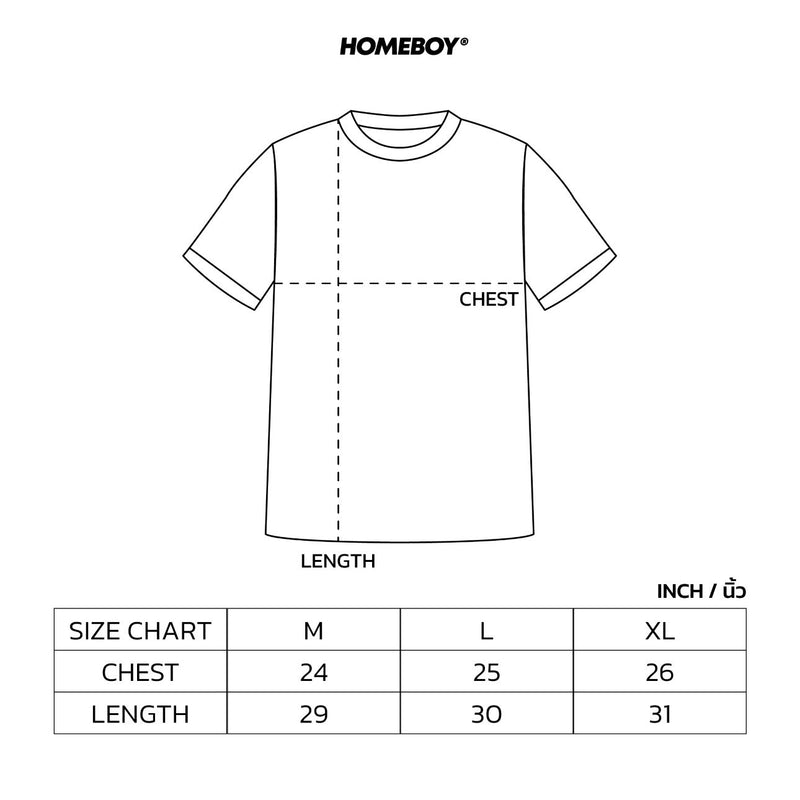 HB.ORIGINAL.OVS.TEE Size Chart