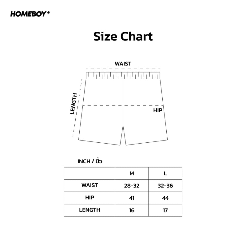HB.ORANGE.SUN.SHORTS Size Chart