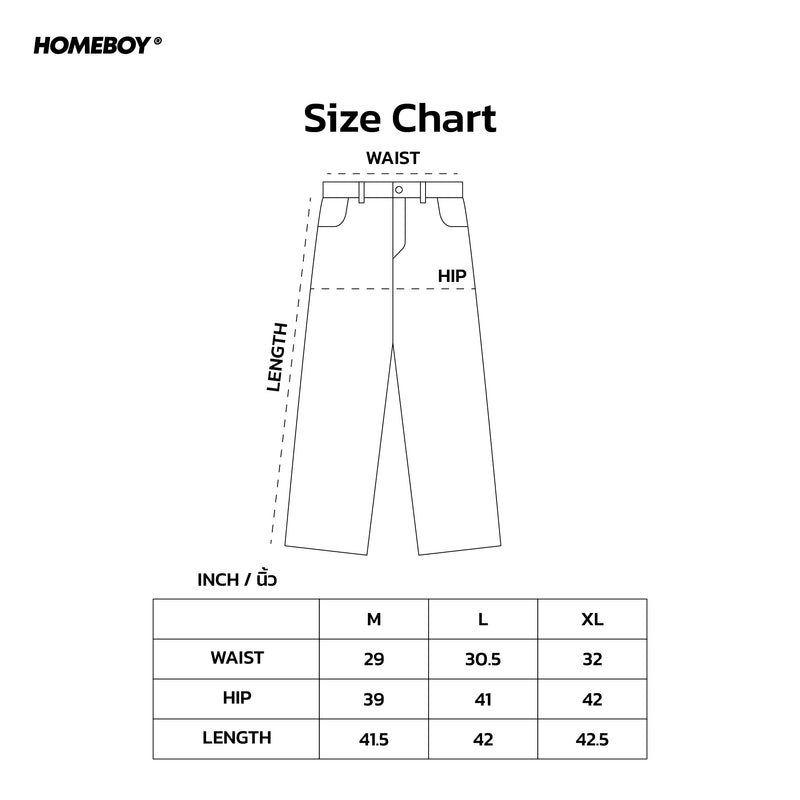 HB.TRICKY.BAGGY.JEAN Size Chart