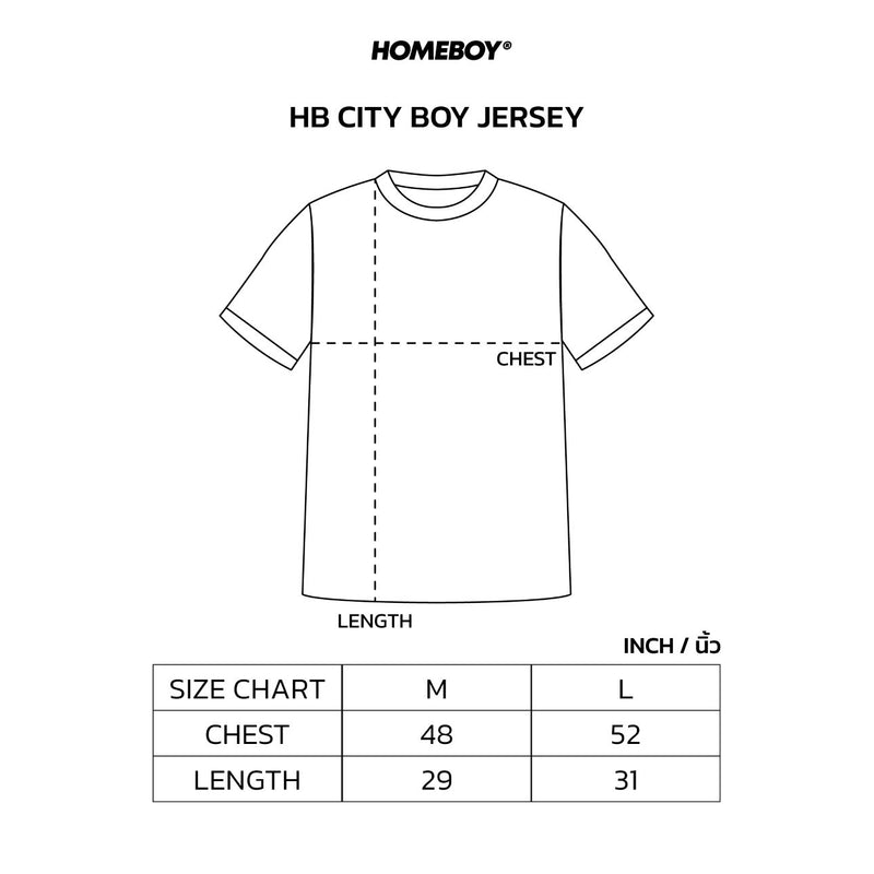 HB.VECTOR.JERSEY Size Chart