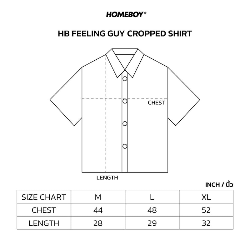 HB.FEELINGS.GUY.CROPPED.SHIRTS Size Chart