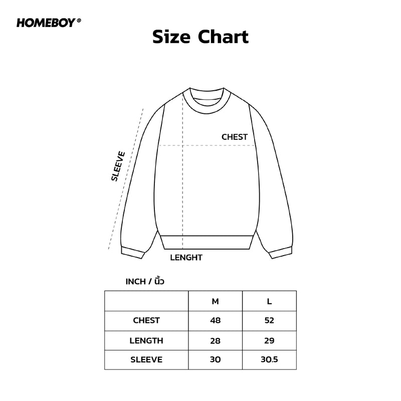HB.MAX.MUNSTER.SWEATER Size Chart