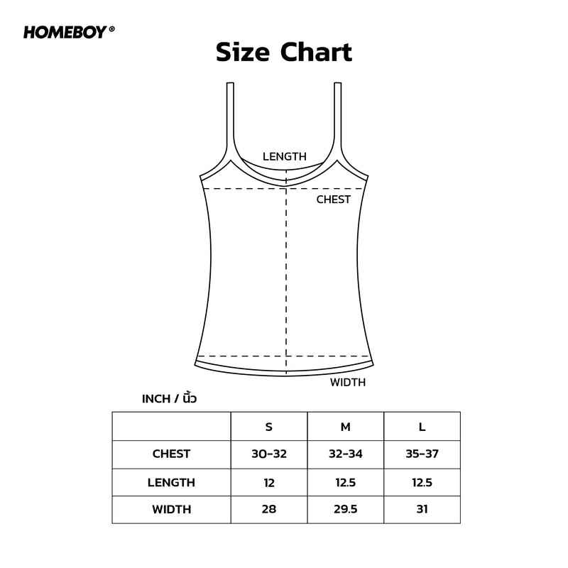 HB.COWGIRL.TANKTOP Size Chart