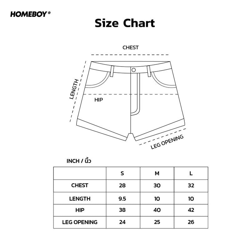 HB.FOXY.PANTS Size Chart